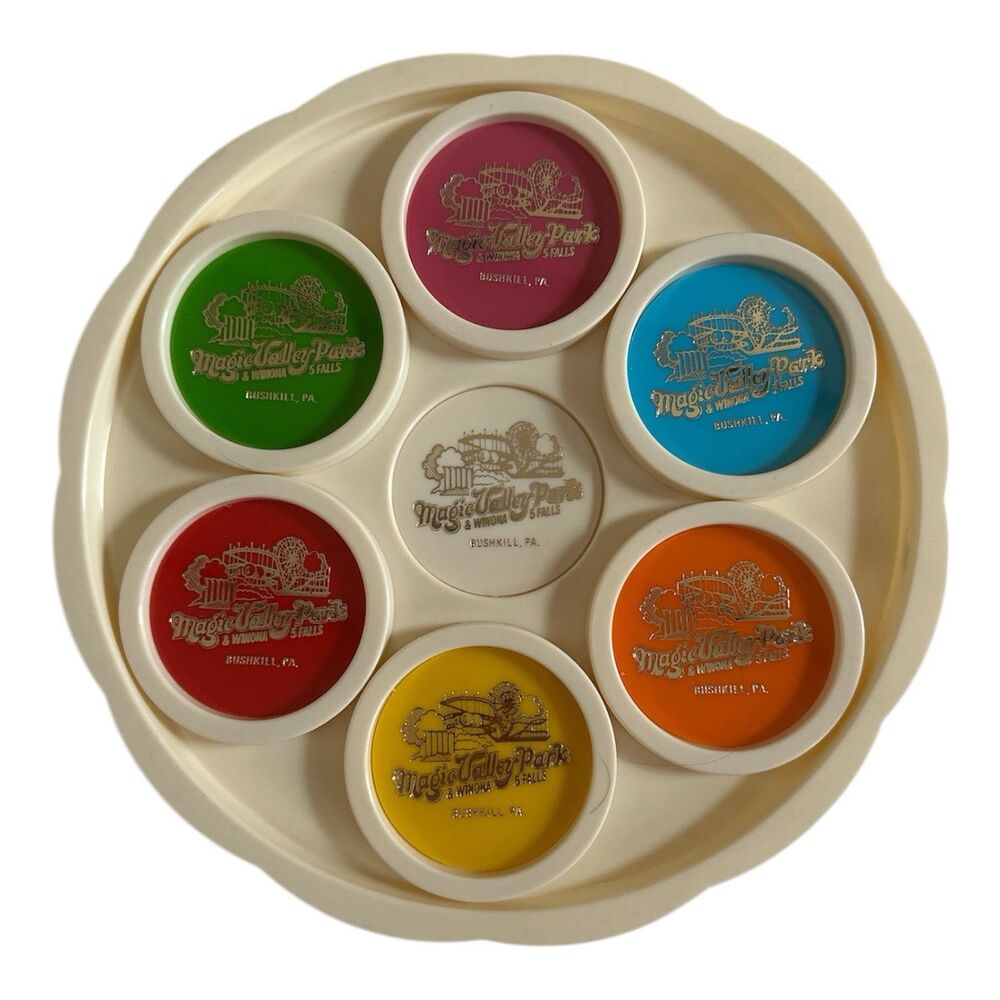 Coaster Set, 6 Magic Valley Park & Winona Falls, Vintage, Rare
